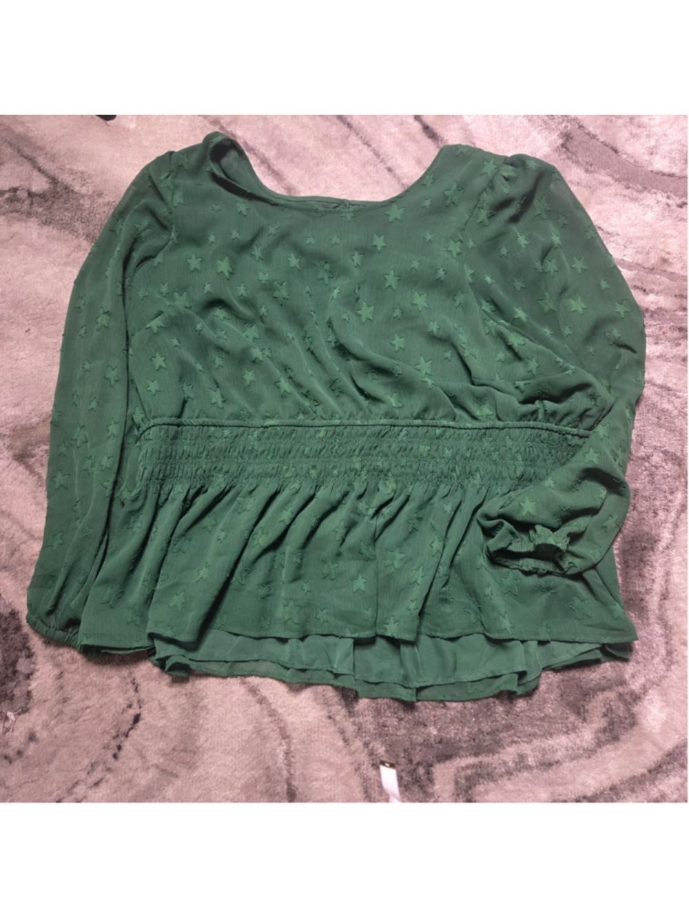 Women's Torrid Green Star Print Peplum Blouse Size 5X